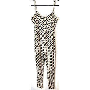 Patterned Strap Jumpsuit Full Circle Trends Made Of Stretchy Fabric  Medium